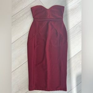 Missguided Evelyn Bandage Bandeau Contrast Bodycon Oxblood